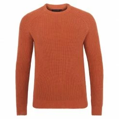 Cheapest 😀 Mens 100% Cotton Fisherman Rib Knit Clark Jumper Autumn Glaze By Paul James Knitwear 🌟