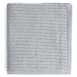 Outlet 🧨 Pure Cotton Cable Bed Runner - Ash Grey By Paul James Knitwear 🧨