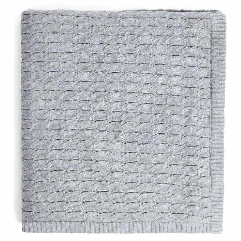 Outlet 𧨠Pure Cotton Cable Bed Runner - Ash Grey By Paul James Knitwear 𧨠2 Outlet 𧨠Pure Cotton Cable Bed Runner - Ash Grey By Paul James Knitwear π§¨