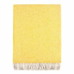 Buy ✨ Keats Heavyweight Shetland Wool Chevron Blanket - Sunburst By Paul James Knitwear 👍