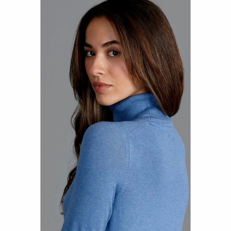 Brand new π₯° Womens Ultra-Fine Cotton Roll Neck Long Sleeve Terri Jumper - French Blue By Paul James Knitwear βοΈ 6 Brand new π₯° Womens Ultra-Fine Cotton Roll Neck Long Sleeve Terri Jumper - French Blue By Paul James Knitwear βοΈ - Image 4