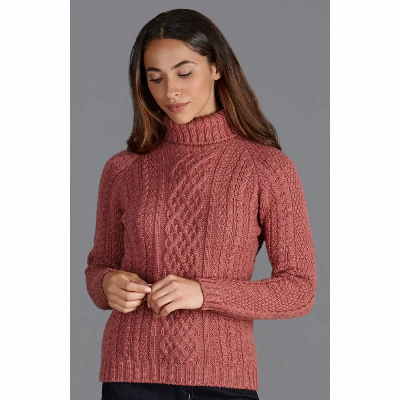 Top 10 π€© Womens 100% Chunky Merino Roll Neck Cable Margot Jumper - Dusky Pink By Paul James Knitwear π 4 Top 10 π€© Womens 100% Chunky Merino Roll Neck Cable Margot Jumper - Dusky Pink By Paul James Knitwear π - Image 2