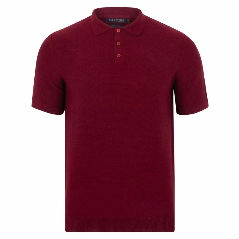 Budget π Mens Midweight 100% Cotton Short Sleeve Polo Zachary π Shirt - Cabernet By Paul James Knitwear π 3 Budget π Mens Midweight 100% Cotton Short Sleeve Polo Zachary π Shirt - Cabernet By Paul James Knitwear π
