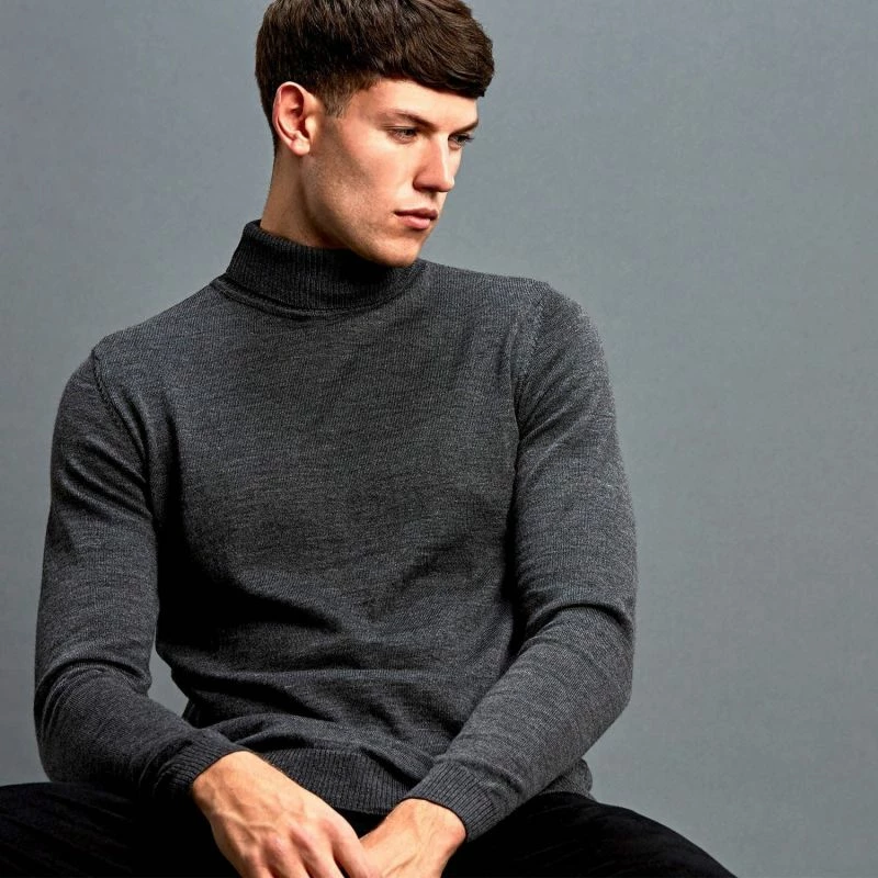 Coupon βοΈ Mens Extra Fine Merino Wool Roll Neck Weston Jumper - Charcoal By Paul James Knitwear π€© 4 Coupon βοΈ Mens Extra Fine Merino Wool Roll Neck Weston Jumper - Charcoal By Paul James Knitwear π€© - Image 2