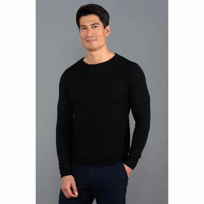 Wholesale βοΈ Mens Extra Fine Merino Wool Crew Neck Callington Jumper - Black By Paul James Knitwear π 4 Wholesale βοΈ Mens Extra Fine Merino Wool Crew Neck Callington Jumper - Black By Paul James Knitwear π - Image 2