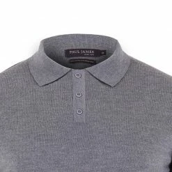 Best reviews of 🎁 Mens 100% Extra Fine Merino Wool Short Sleeve Polo 👕 Shirt - Mid Grey By Paul James Knitwear 😀 -us-Paul James Knitwear Sales 2022 zqwclp28apnqflpcvcut