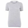 Wholesale 🔥 Womens 100% Merino Wool Round Neck Short Sleeve T 👕 Shirt Light Grey By Paul James Knitwear 🎁