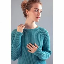 Budget ❤️ Womens 100% Cotton Heavyweight Fisherman Rib Jumper - Teal By Paul James Knitwear 🔔 -us-Paul James Knitwear Sales 2022 zwkrxro1gge47ptpprow