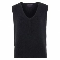 Best Pirce π₯° Womens 100% Organic Cotton V-Neck Sleeveless Jumper Charcoal By Paul James Knitwear π